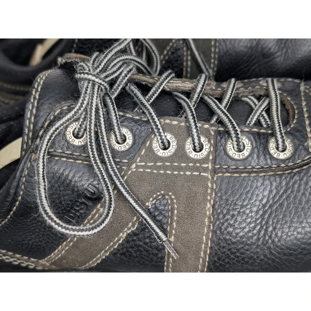 Vtg Bed Stu The Next Step Black Leather Mens Shoes EU 46 Grunge Emo Quality Lace
